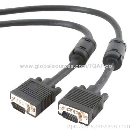 Premium VGA HD15M/HD15M dual-shielded with 2*ferrite 5m cable
